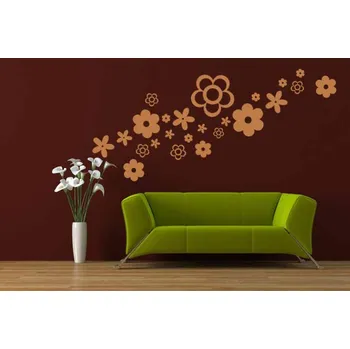 Samolepící dekorace Samolepka na zeď VELKÉ KVĚTY (dekorace na zeď)