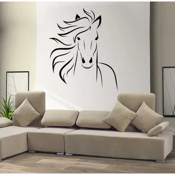 Samolepící dekorace Samolepka na zeď Kůň hlava (dekorace na zeď)