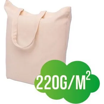 Nákupní taška Bavlněná nákupní taška přírodní ucho krátké - silná - 380x420mm
