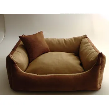 Pelíšek pro psa DELUXE Pelíšek pro psa - hnědá - káva s mlékem / zlatá hnědá / hnědá - káva s mlékem