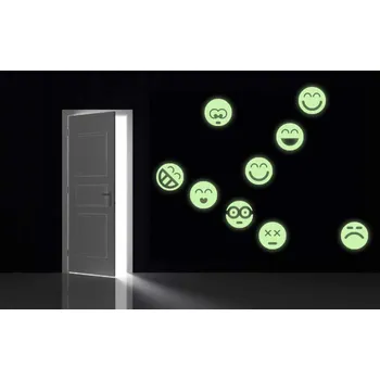 Samolepící dekorace Samolepka na zeď SVÍTICÍ - Smajlíci (dekorace na zeď)