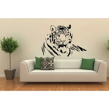 Samolepící dekorace Samolepka na zeď Tygr hlava (dekorace na zeď)