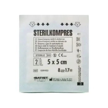 Kompres Kompres gáza sterilní 5x5cm 2ks Batist