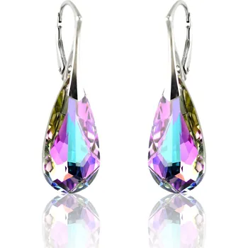 Náušnice Lafira stříbrné náušnice fialové Drop 403