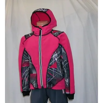 O.K. SPORT Dětská bunda SPIRIT volnějšího střihu s kapucí (s potiskem) Barva: Růžová, Velikost: 116