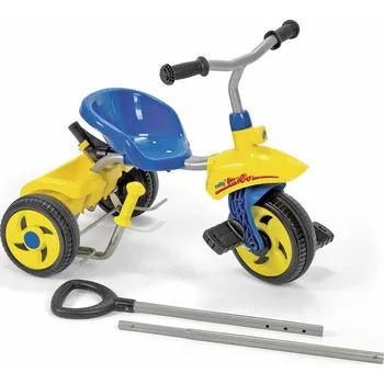 Dětské šlapadlo Šlapací tříkolka Rolly Trike Turbo s vodící tyčí - modrá - Rolly