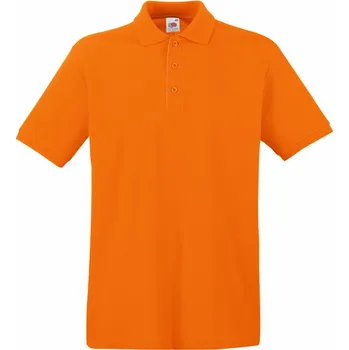 Pánské tričko Fruit Of The Loom Premium Polo Orange XXL