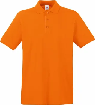 Pánské tričko Fruit Of The Loom Premium Polo Orange XXL