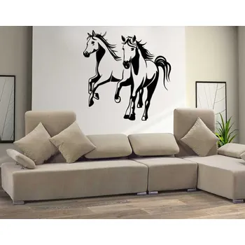 Samolepící dekorace Samolepka na zeď Běžící koně (dekorace na zeď)