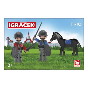 Figurka EFKO Igráček Trio Dva rytíři a černý kůň