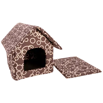Pelíšek pro psa Samohýl Bednář bouda 50 x 60 cm hnědá/béžová