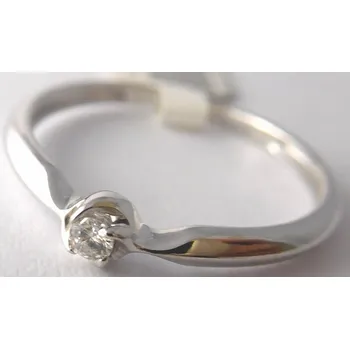 Prsten Klenoty Budín Zásnubní prsten z bílého zlata s jedním diamantem vel. 53 585/1,27gr 3861817 (Klenoty Budín Zásnubní prsten z bílého zlata s jedním diamantem vel. 53 585/1,27gr 3861817)
