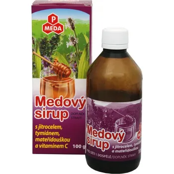 Přírodní produkt Purus Meda Medový sirup jitrocel + tymián + mateřídouška + vitamín C 100 g