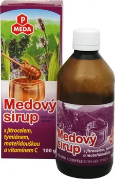 Přírodní produkt Purus Meda Medový sirup jitrocel + tymián + mateřídouška + vitamín C 100 g