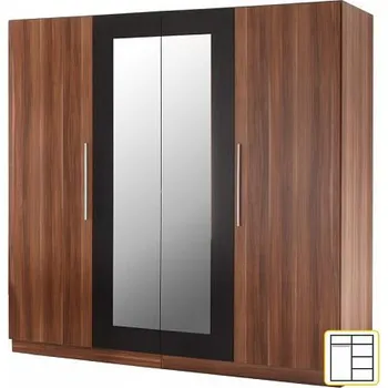 Šatní skříň Tempo Kondela Martina skříň ořech/černá