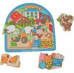 Bigjigs Toys Vícevrstvé puzzle Farma