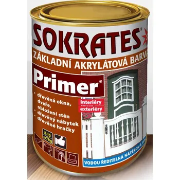 Barva na dřevo SOKRATES PRIMER základní akrylátová barva na dřevo 0,8kg Barva: bílá