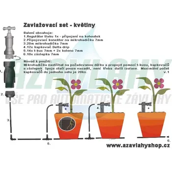 Pěstební systém Závlahový set - květiny (Mikrozávlahový set - květiny. Vhodný jako dárek pro zahrádkáře a kutily! )