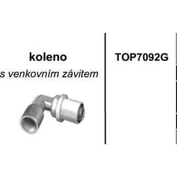 rozdělovač topení AL pex Koleno s venkovním závitem 3/4"x26 TOP 7092G
