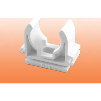 Plastová příchytka s oválným otvorem na potrubí z mědi - Ø 18 mm BÍLÁ - U/2380