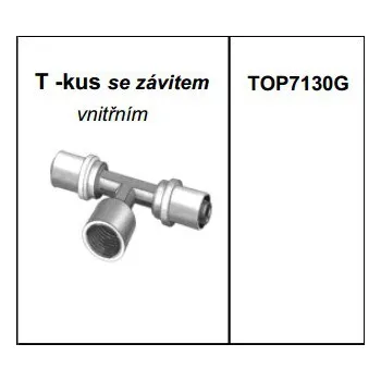 rozdělovač topení AL pex T-kus se závitem 26x3/4"x26 TOP 7130G