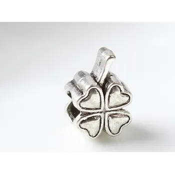 Korálek Korálek kovový ČTYŘLÍSTEK - TOPBEADS