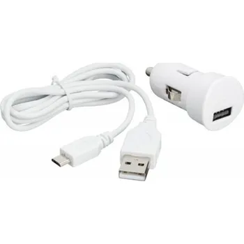 Bigben USB 1A bílý+kabel MicroUSB