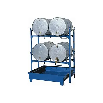 Dílenský regál Stojan pro 2 sudy (200l) 1405x600x920 mm, pozink