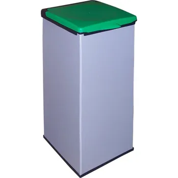 Odpadkový koš Plastový Economy koš na třídění, 90 l - zelené víko