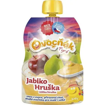 Pyré Jablko - hruška 100% bez přidaného cukru 120g Ovocňák
