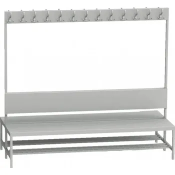 Oboustranná šatnová lavice s věšáky - 4633