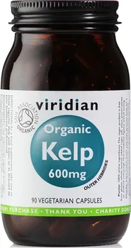 Přírodní produkt viridian Kelp 100 % Organic 600 mg 90 cps.