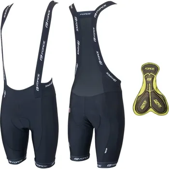 Cyklistické oblečení Force B45 se šráky a vložkou černé