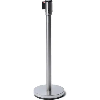 Informační tabulka Bariéra chromová economy, 2,5m výsuvný pásek černý