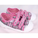 Tenisky / plátěnky / botičky Befado káro šedorůžové 907P052 velikost: 20