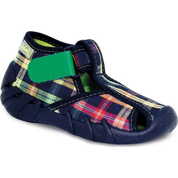 Chlapecká obuv Bačkůrky / papučky Befado 190P043 polootevřené, barevné káro velikost: 18