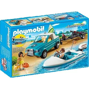 Stavebnice Playmobil Playmobil 6864 Pickup surfaře s motorovým člunem