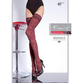 Dámské punčochy MANUELA 40den-punčochy Fiore grafit(šedé) 2-S