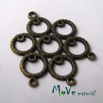 Ramínko Ramínko kruhy - květ 36,5x28mm,1ks,staromosaz