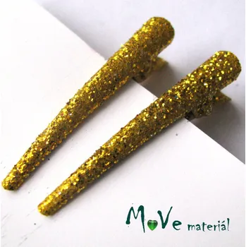 Betka spona do vlasů - třpytky, 2ks, zlatá