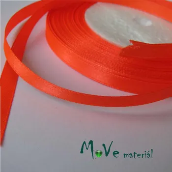 Stuha Stuha atlasová jednolící 6mm, 1m neon. oranžová
