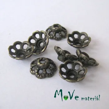 Korálek Kaplík 9x4mm, 8ks, staromosazný