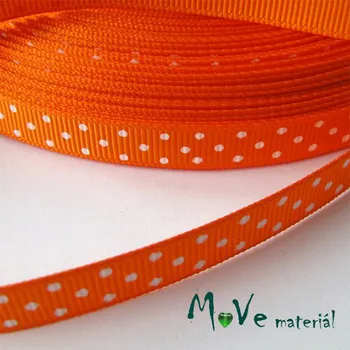 Stuha Stuha rypsová puntík 10mm 1m, oranžová