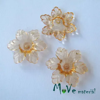 Dětské navlékací korálky Akrylový květ 22mm, 4ks, oranžový