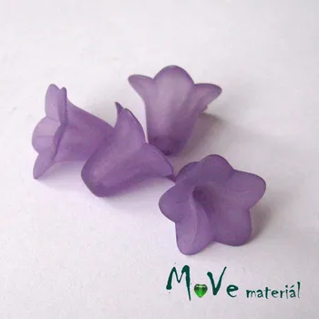 Dětské navlékací korálky Zvonek transparentní 18x12mm, 4ks, sv. fialový