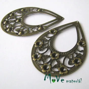 Přívěsek Přívěsek FILIGRÁN 70x48x2mm, 1ks, staromosaz