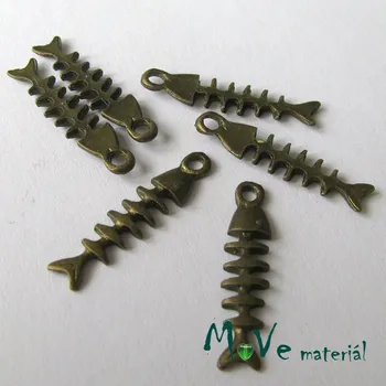 Přívěsek Přívěsek KOSTRA 24x5mm, 2ks, staromosaz