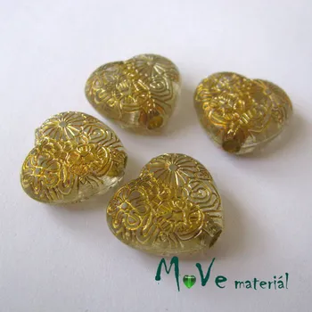 Dětské navlékací korálky Akrylové transp. srdíčko 15x16x7mm, 4ks, čiré
