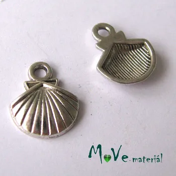 Přívěsek Přívěsek MUŠLE 11,8x14x2,8mm, 2ks, starostříbro