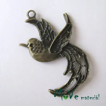 Přívěsek Přívěsek PTÁK 62x39x3mm, 1ks, staromosaz